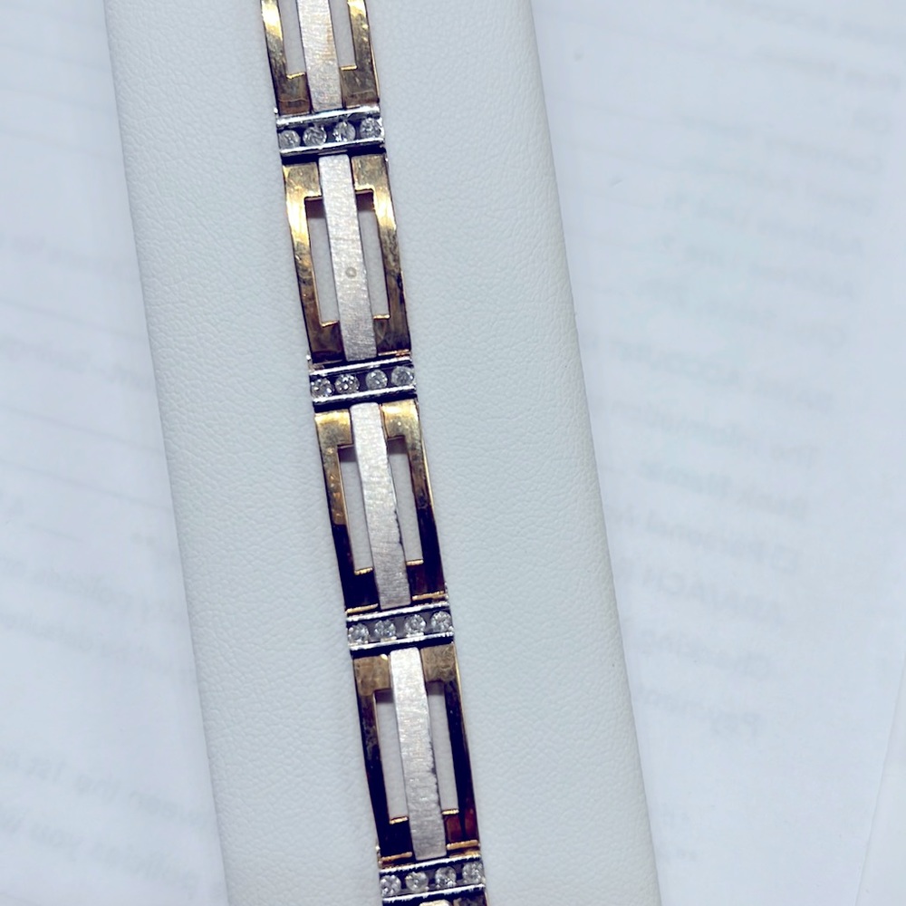 Diamonds Bracelet 10K Solid Yellow White Gold